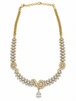 Bhavmayi Gold-Tone CZ Crystal Necklace & Earrings Set - bhavmayi
