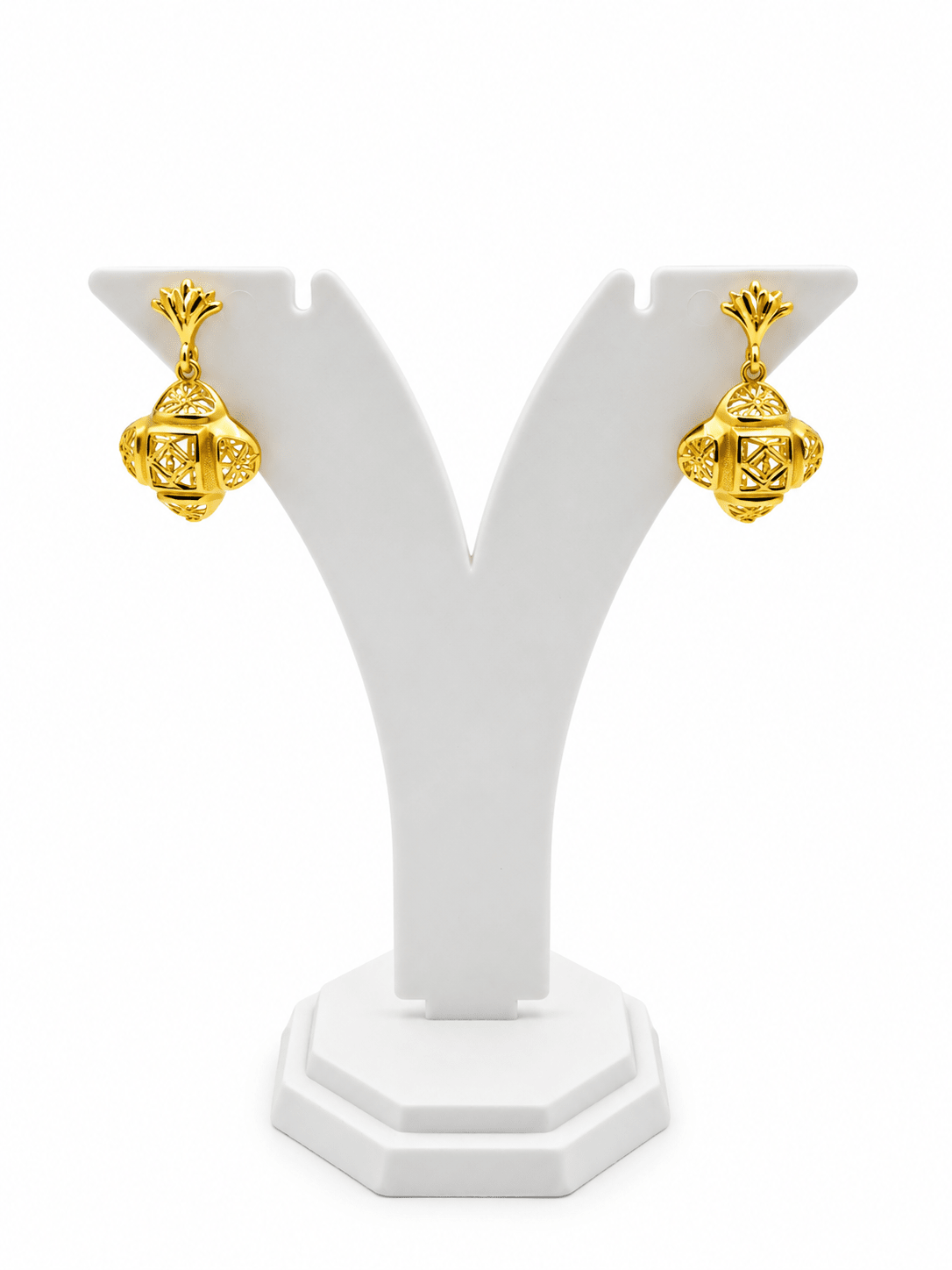 Bhavmayi Gold-Tone Floral Geometric Necklace & Earring Set - bhavmayi