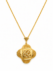 Bhavmayi Gold-Tone Floral Geometric Necklace & Earring Set - bhavmayi