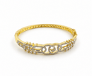 Bhavmayi Gold-Tone Floral Link Designer Bangle - bhavmayi