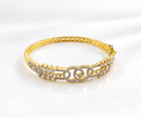 Bhavmayi Gold-Tone Floral Link Designer Bangle - bhavmayi