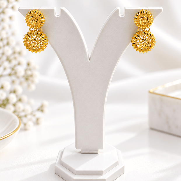 Bhavmayi Gold-Tone Floral Medallion Necklace & Earring Set - bhavmayi