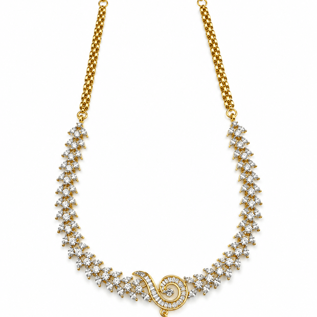 Bhavmayi Gold-Tone Green Emerald Crystal Necklace & Earrings Set - bhavmayi