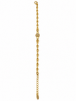 Bhavmayi gold-tone link bracelet with textured rounded centre bead, detailed chain links and extension chain - bhavmayi