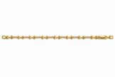 Bhavmayi gold-tone linked bracelet featuring curved decorative links and a central row of clear stone-like accents - bhavmayi