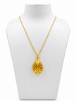 Bhavmayi gold-tone necklace and matching earrings featuring elongated leaf motifs with intricate open lattice detailing - bhavmayi