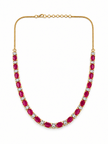 Bhavmayi Gold-Tone Ruby & Crystal Necklace and Earrings Set - bhavmayi