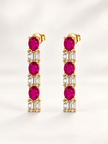 Bhavmayi Gold-Tone Ruby & Crystal Necklace and Earrings Set - bhavmayi