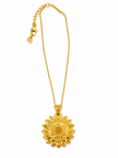 Bhavmayi Gold-Tone Sunflower Medallion Necklace & Earring Set - bhavmayi