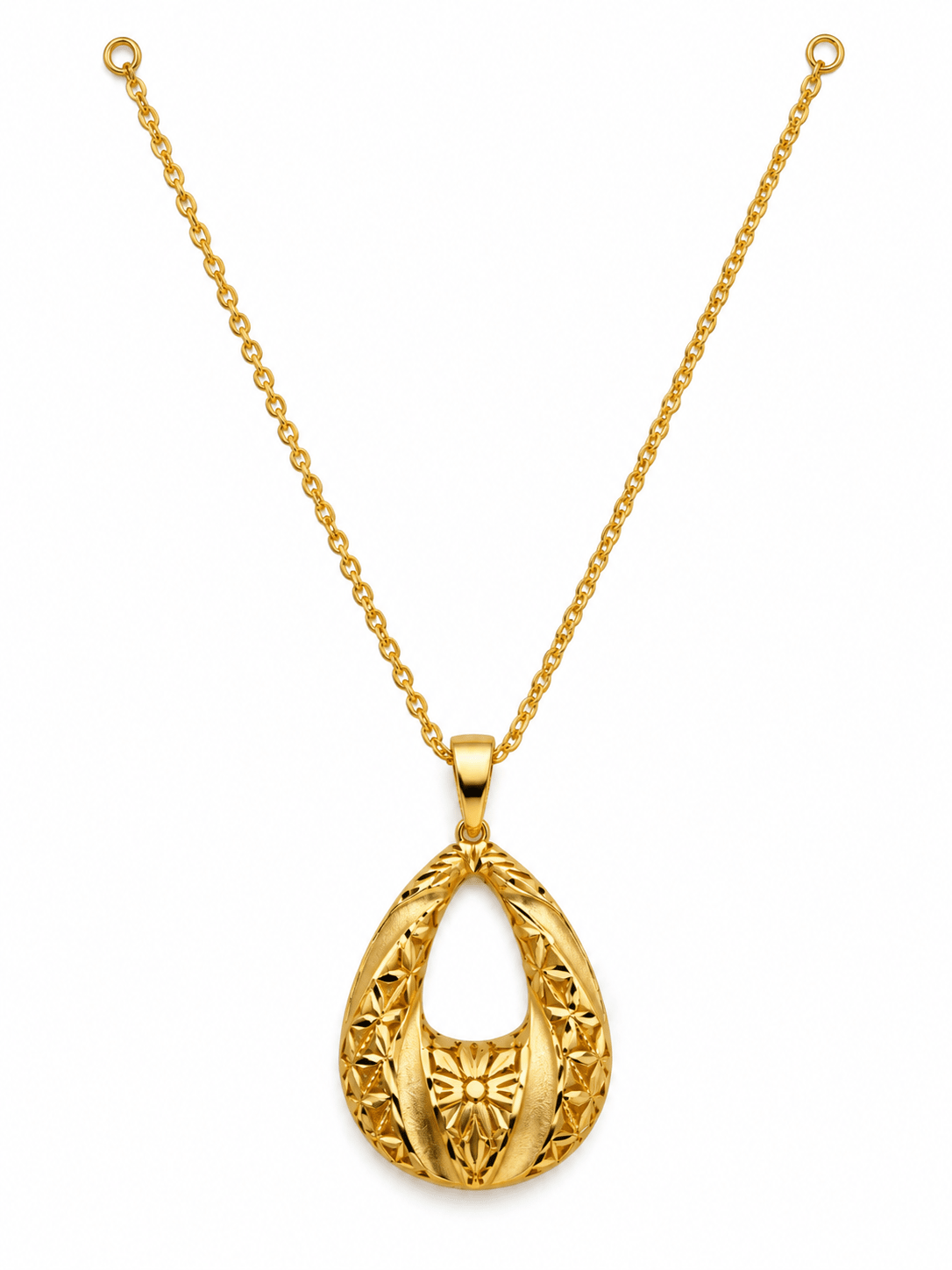 Bhavmayi Gold-Tone Teardrop Pendant Necklace & Earring Set - bhavmayi
