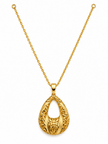 Bhavmayi Gold-Tone Teardrop Pendant Necklace & Earring Set - bhavmayi