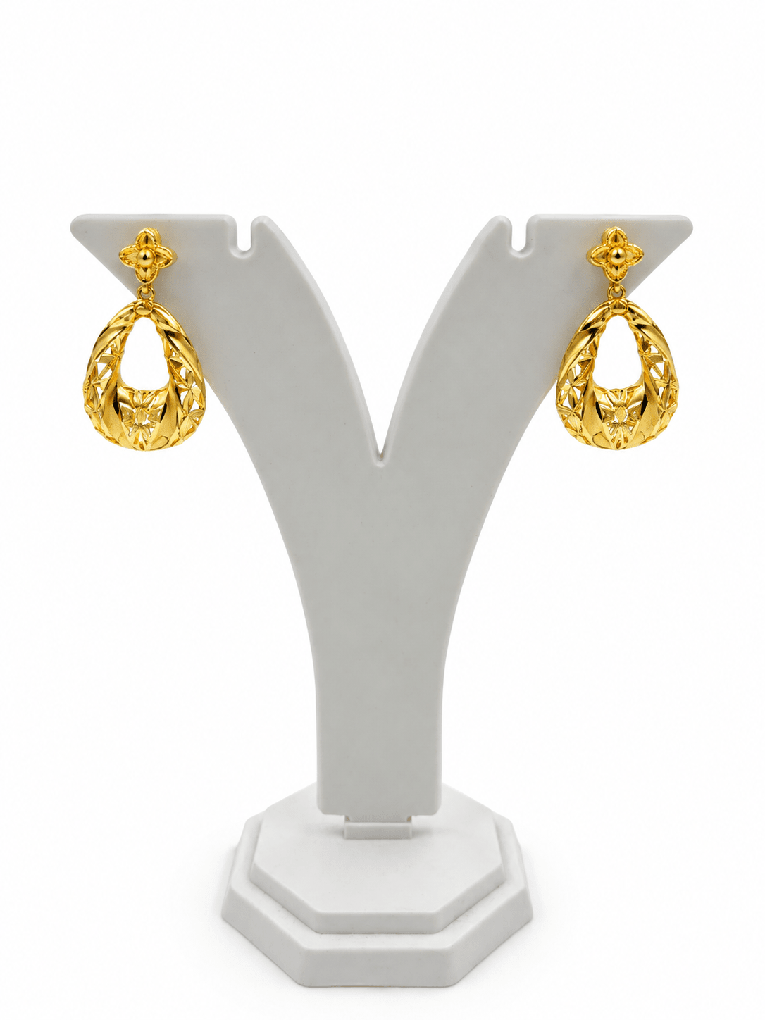 Bhavmayi Gold-Tone Teardrop Pendant Necklace & Earring Set - bhavmayi
