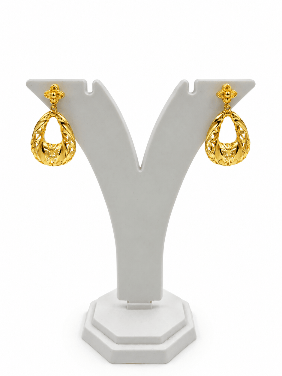 Bhavmayi Gold-Tone Teardrop Pendant Necklace & Earring Set - bhavmayi