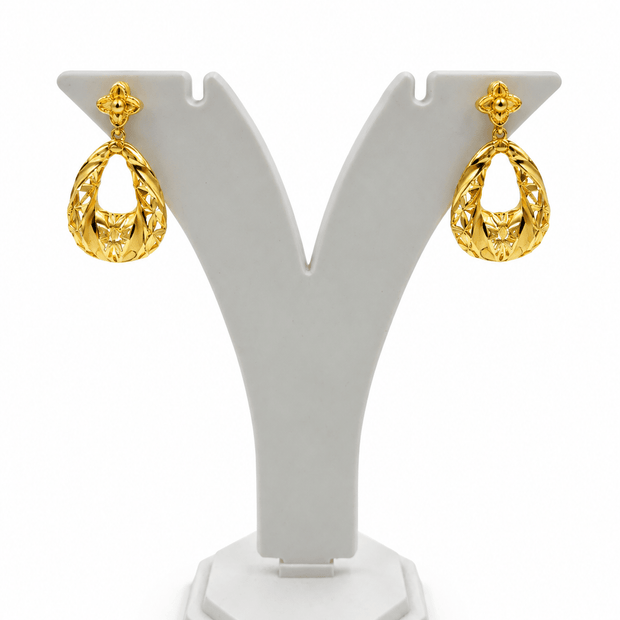 Bhavmayi Gold-Tone Teardrop Pendant Necklace & Earring Set - bhavmayi
