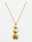 Bhavmayi Gold-Tone Three-Flower Pendant Necklace & Stud Earring Set - bhavmayi