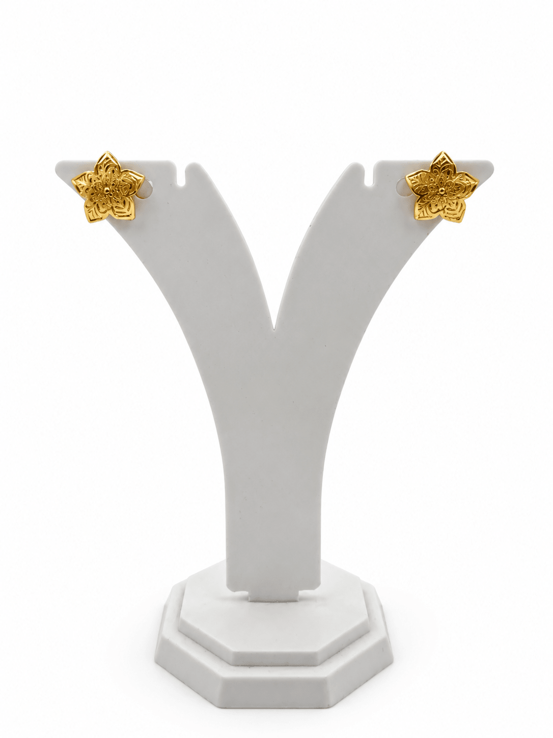 Bhavmayi Gold-Tone Three-Flower Pendant Necklace & Stud Earring Set - bhavmayi