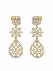 Bhavmayi Golden Crystal Necklace & Matching Drop Earrings Set - bhavmayi