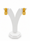Bhavmayi Golden Geometric Rectangle Necklace & Earrings Set - bhavmayi