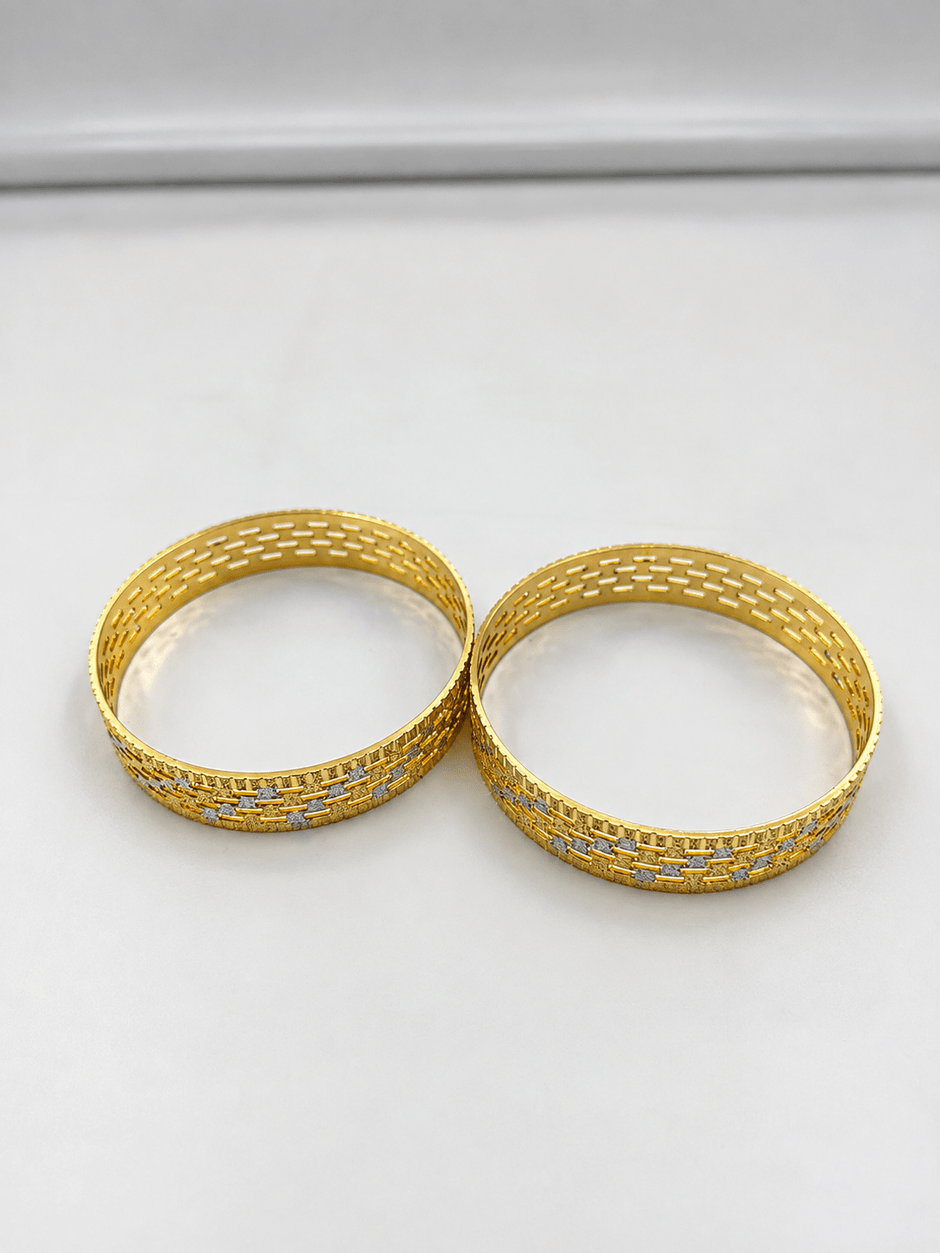 Bhavmayi Golden Lattice Elegance Bangle Set - bhavmayi