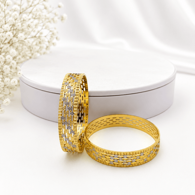 Bhavmayi Golden Lattice Elegance Bangle Set - bhavmayi