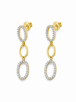 Bhavmayi Golden Oval Crystal Necklace & Earrings Set - bhavmayi