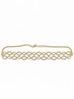 Bhavmayi Golden Oval Crystal Necklace & Earrings Set - bhavmayi