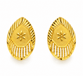 Bhavmayi Golden Oval Floral Pendant Necklace & Stud Earrings Set - bhavmayi