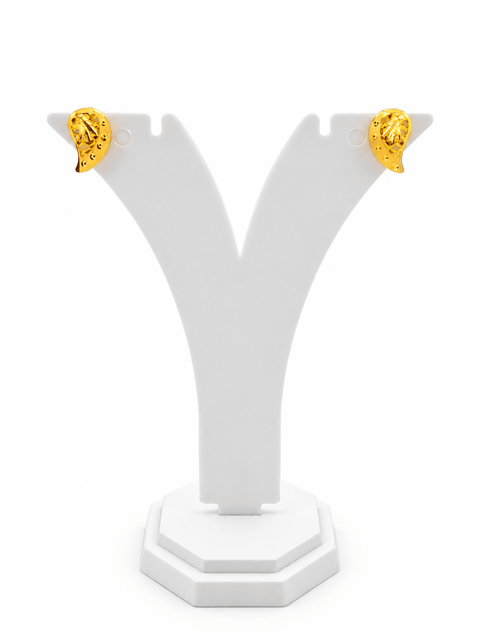 Bhavmayi Golden Paisley Pendant Necklace & Earring Set - bhavmayi