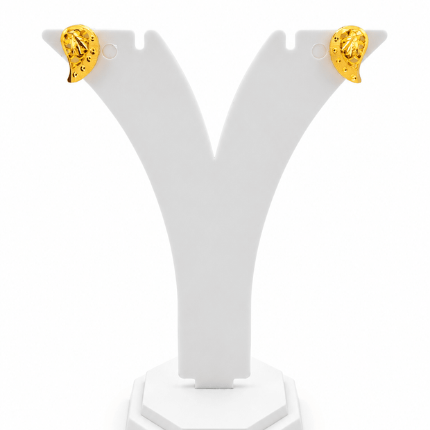 Bhavmayi Golden Paisley Pendant Necklace & Earring Set - bhavmayi