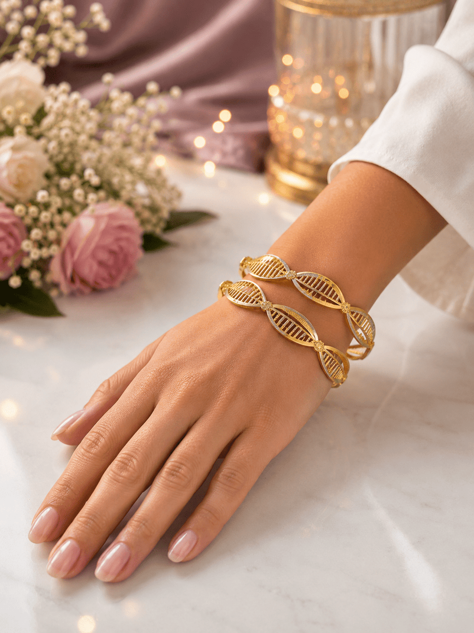 Bhavmayi Leafline Openwork Bangles - bhavmayi
