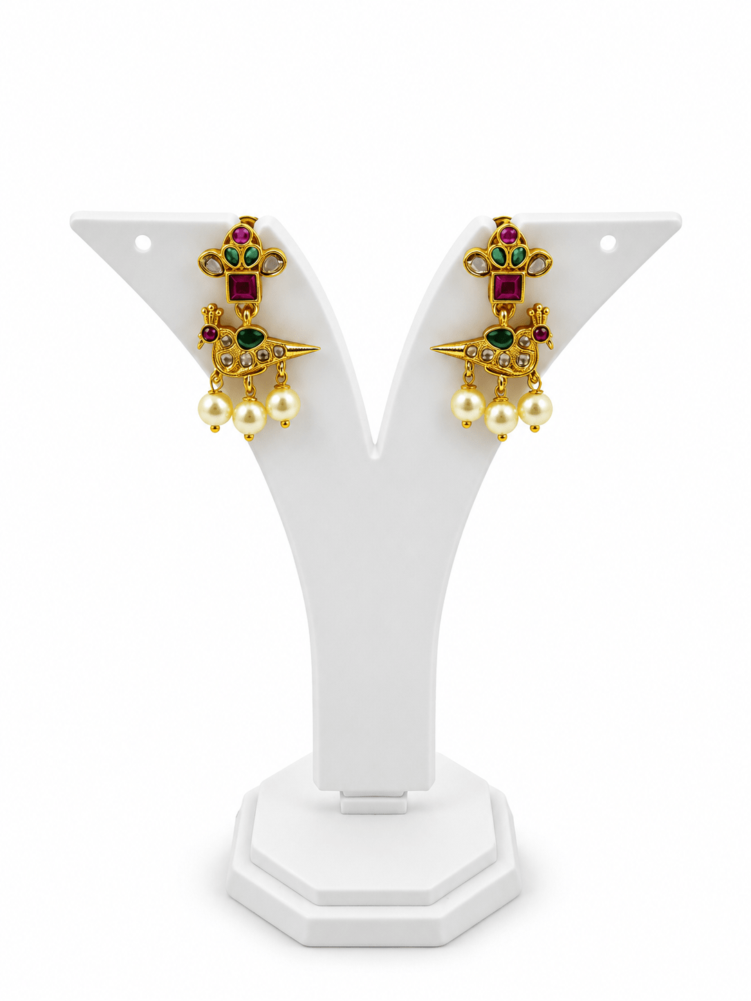 Bhavmayi Multicolour Floral Pearl Pendant Necklace Set - bhavmayi