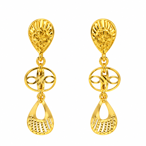 Bhavmayi Ornate Teardrop Motif Necklace & Earrings Set - bhavmayi