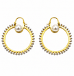 Bhavmayi Pearl Hoop Earrings with Dual-Tone Beaded Detailing - bhavmayi