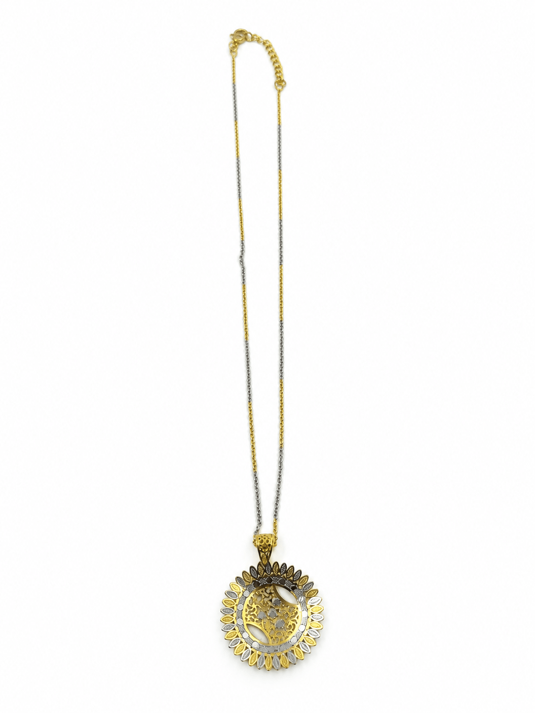 Bhavmayi Radiant Oval Halo Pendant Necklace & Earring Set - bhavmayi
