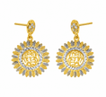 Bhavmayi Radiant Oval Halo Pendant Necklace & Earring Set - bhavmayi
