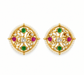 Bhavmayi Regal Pearl Border Multicolour Statement Stud Earrings - bhavmayi