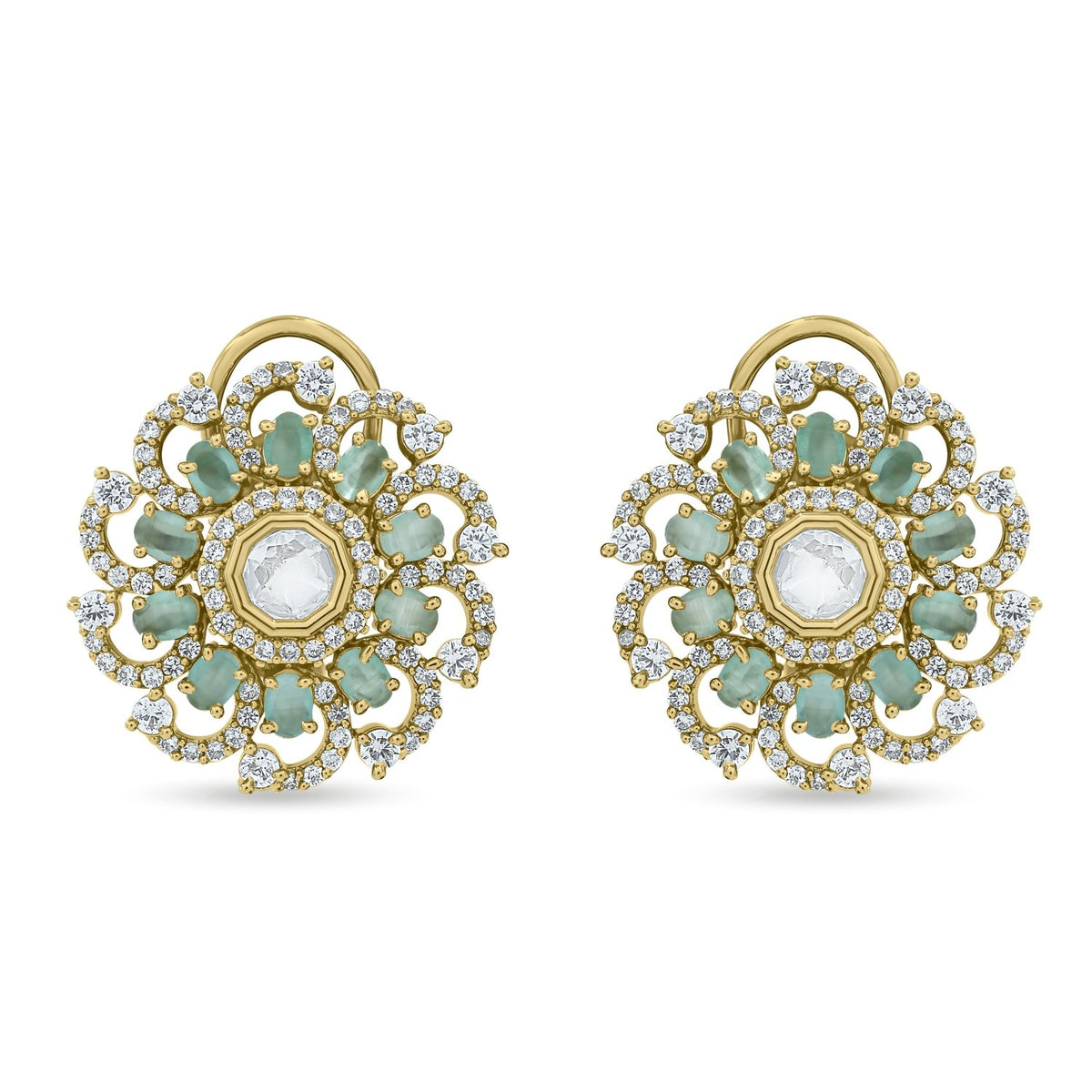 Bhavmayi Royal Chandbali Red Ruby Kite-Drop Statement Earrings with Intricate Gold Filigree Accent - bhavmayi