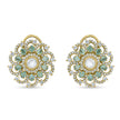 Bhavmayi Royal Chandbali Red Ruby Kite-Drop Statement Earrings with Intricate Gold Filigree Accent - bhavmayi