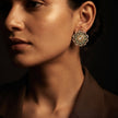 Bhavmayi Royal Chandbali Red Ruby Kite-Drop Statement Earrings with Intricate Gold Filigree Accent - bhavmayi