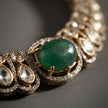 Bhavmayi Royal Emerald & Polki Style Heritage Necklace Set - bhavmayi
