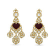 Bhavmayi Royal Heart-Drop Emerald & Gold Filigree Statement Earrings - bhavmayi