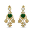 Bhavmayi Royal Heart-Drop Emerald & Gold Filigree Statement Earrings - bhavmayi