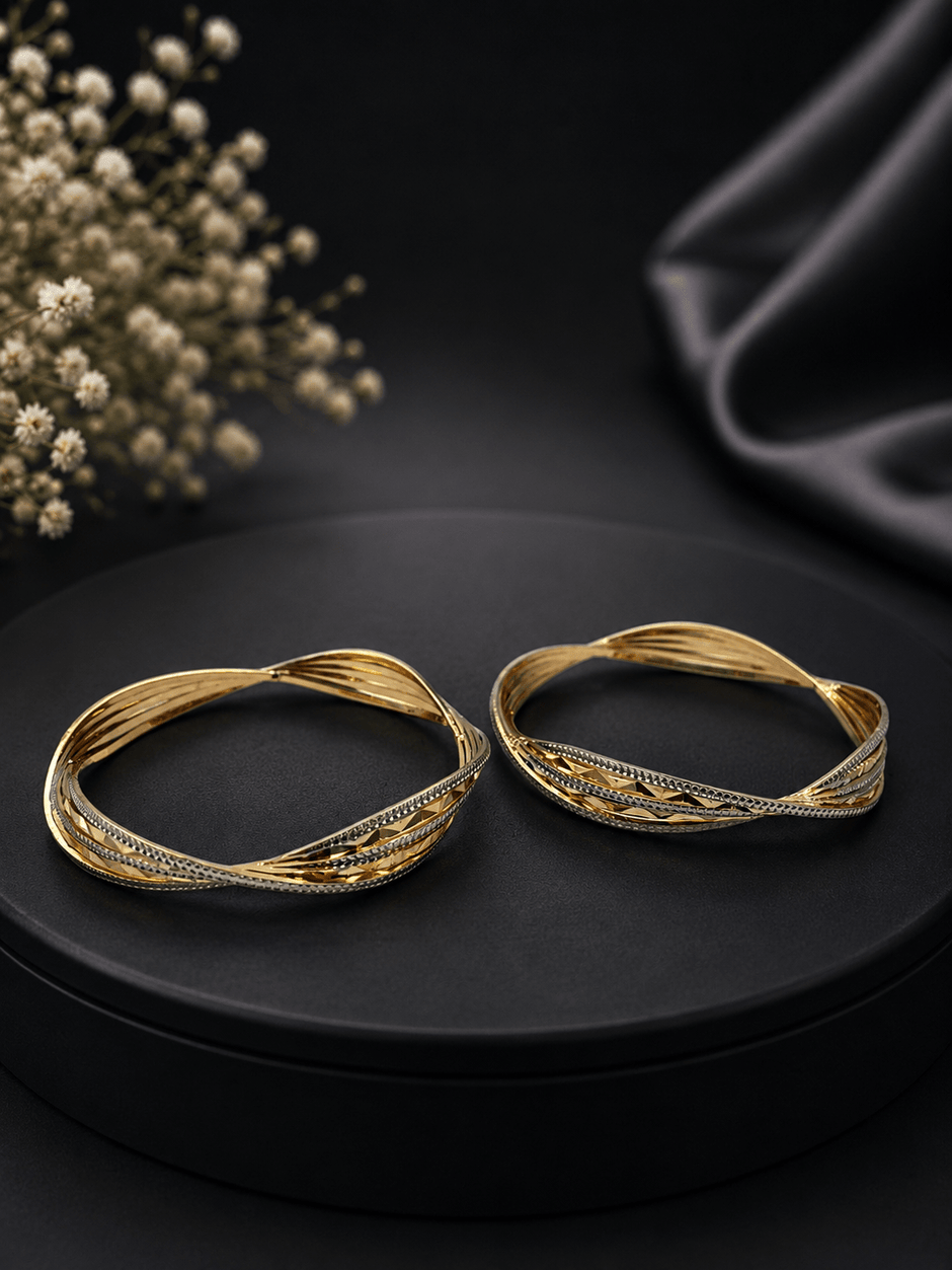 Bhavmayi Royal Wave Dual-Tone Bangles - bhavmayi