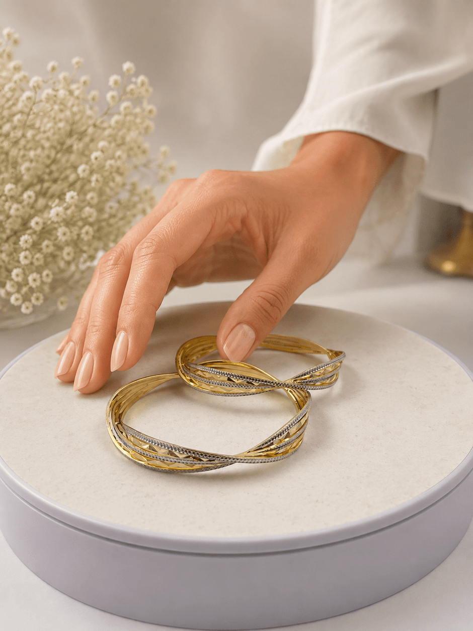 Bhavmayi Royal Wave Dual-Tone Bangles - bhavmayi