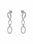 Bhavmayi Silver-Tone Crystal Link Necklace & Earrings Set - bhavmayi