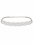 Bhavmayi Silver-Tone Crystal Link Necklace & Earrings Set - bhavmayi