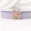 Bhavmayi Silver-Tone Pink Floral Crystal Ring - bhavmayi