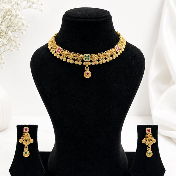 Bhavmayi Traditional Floral Choker Set - bhavmayi