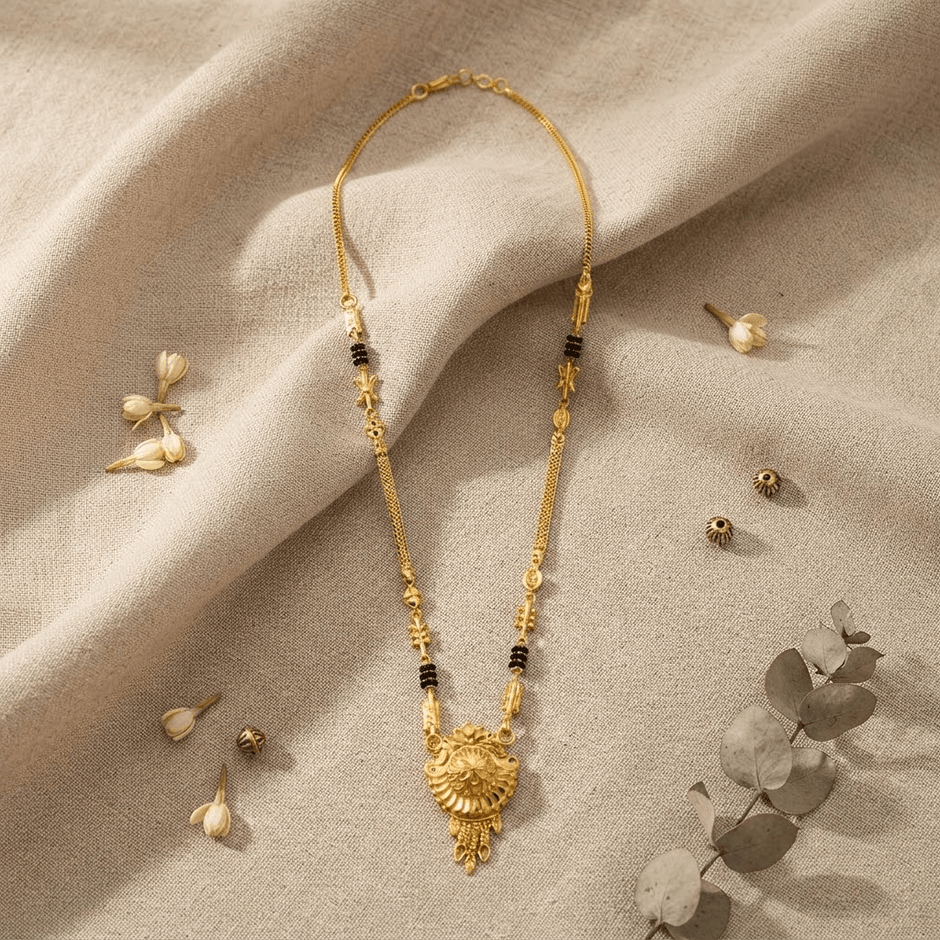 Bhavmayi Traditional Gold Tone Mengalsutra Necklace - bhavmayi