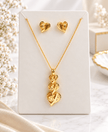 Bhavmayi Triple Heart Pendant Necklace & Stud Earrings Set - bhavmayi